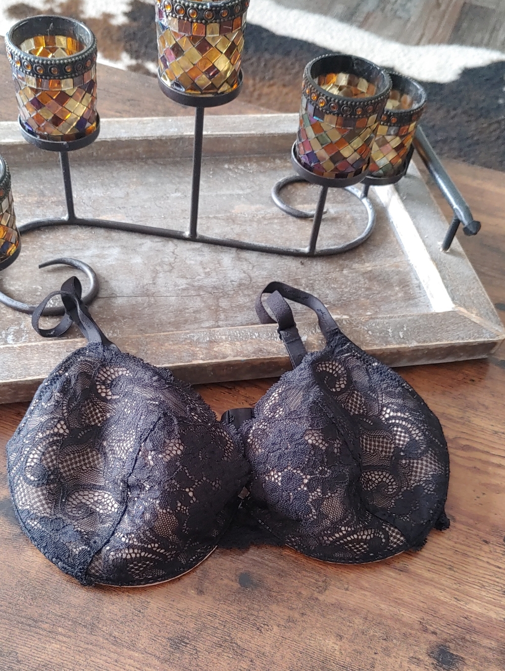 Sexy Ipex Victoria's Secret 34D Black Lace Gorgeous Padded Underwire bra